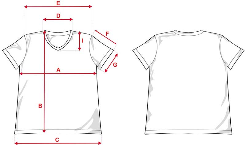 Esquema camiseta con cuello de pico para sublimación de 140g tacto algodón Esquema camiseta con cuello de pico para sublimación de 140g tacto algodón