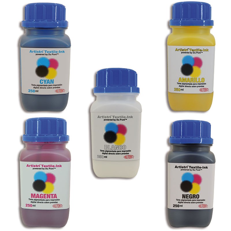 Tinta Dupont para impresoras textiles, envase de 250ml