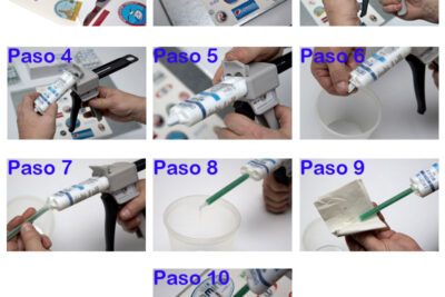 instrucciones de aplicación de la gota de resina