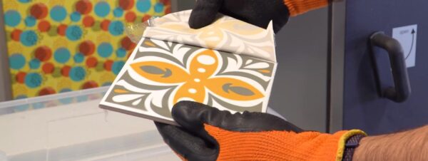Sublimación de azulejo con bolsas termoencogibles y horno