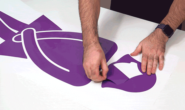 Application of a large format sign vinyl with a paper-based transfer tape