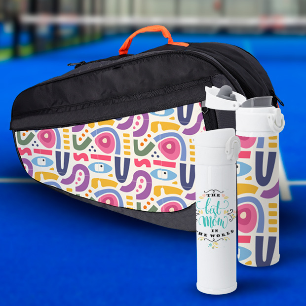 Bolsa de padel y botella personalizada Día de la Madre