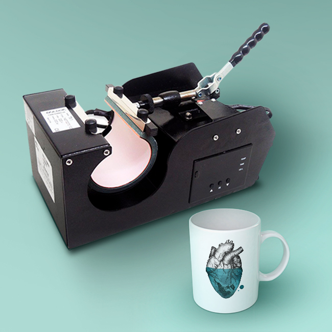 Mug heat press with sublimation mug