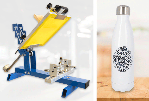 Máquina para serigrafiar tazas y botellas