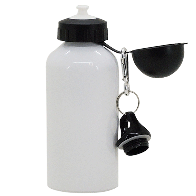 Botella Para Sublimación De Aluminio Blanco De 500Ml Con 2 Tapones
