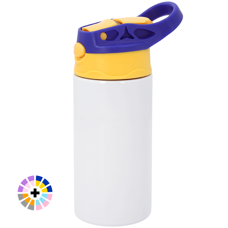 Botella Infantil Para Sublimación Con Tapón De Colores