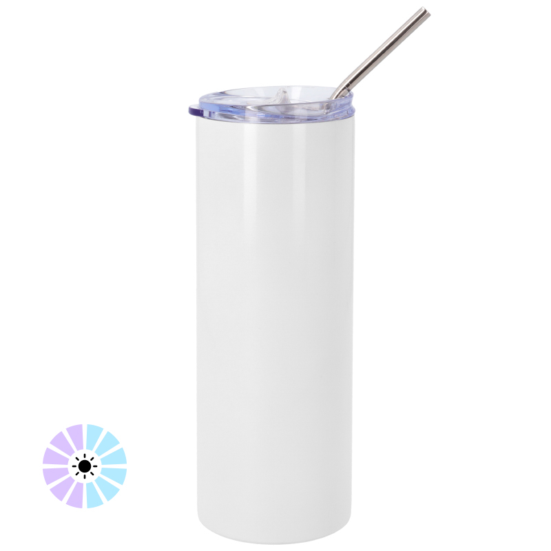 Botella Para Sublimación Con Pajita Y Cambio De Color Uv