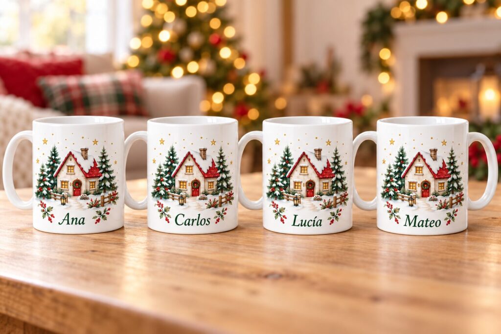 🎅 Que la Navidad no te pille sin stock: 9 ideas de regalos personalizados 10 Cuatro Tazas Navidenas Personalizadas Blog Brildor