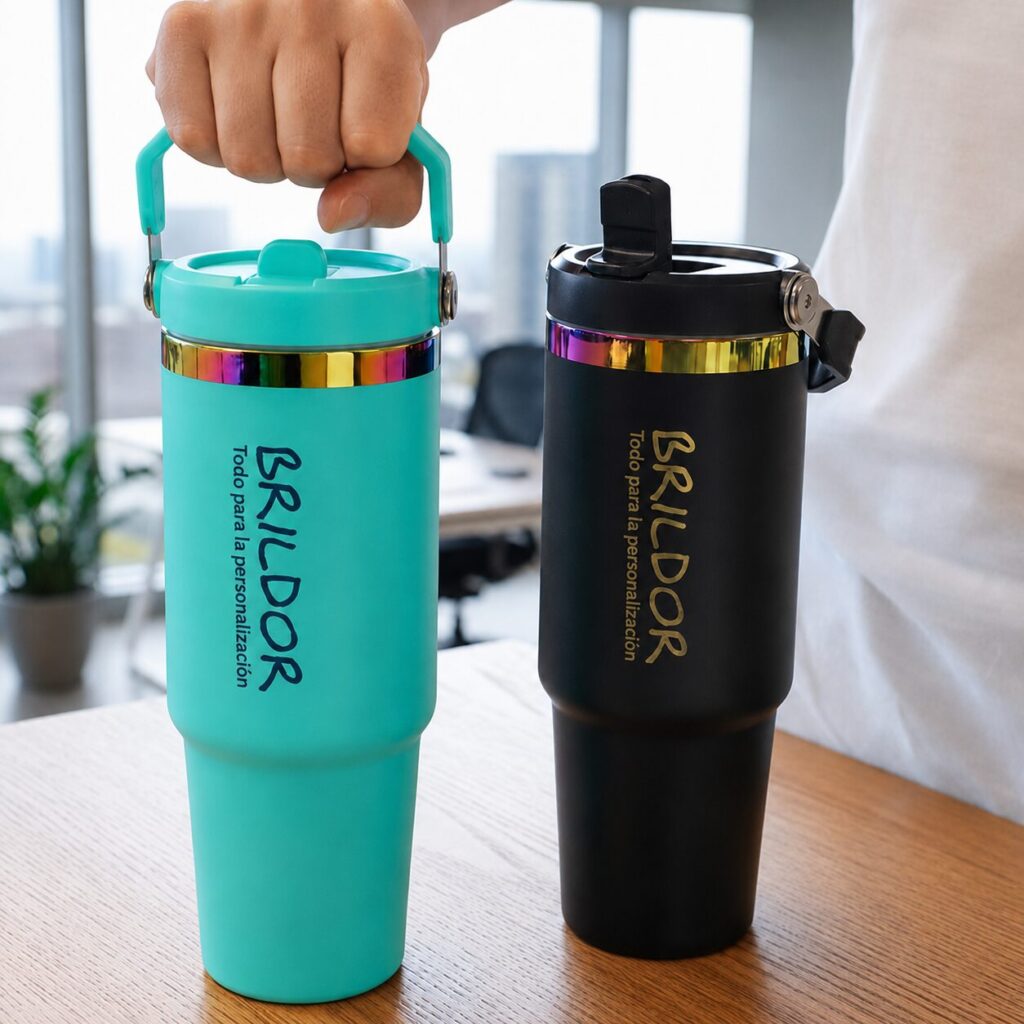 🔥 Personaliza termos con grabado láser: una oportunidad para tu catálogo 3 Vasos Termo Acero Inox Bicolor Para Grabado Con Asa Blog Brildor