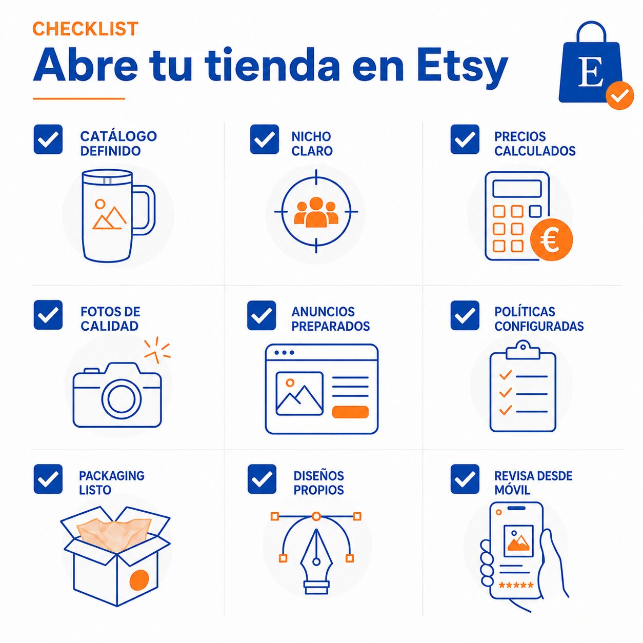 🛒 Cómo vender productos personalizados en Etsy: guía paso a paso para empezar 6 Checklist Es 1 Blog Brildor