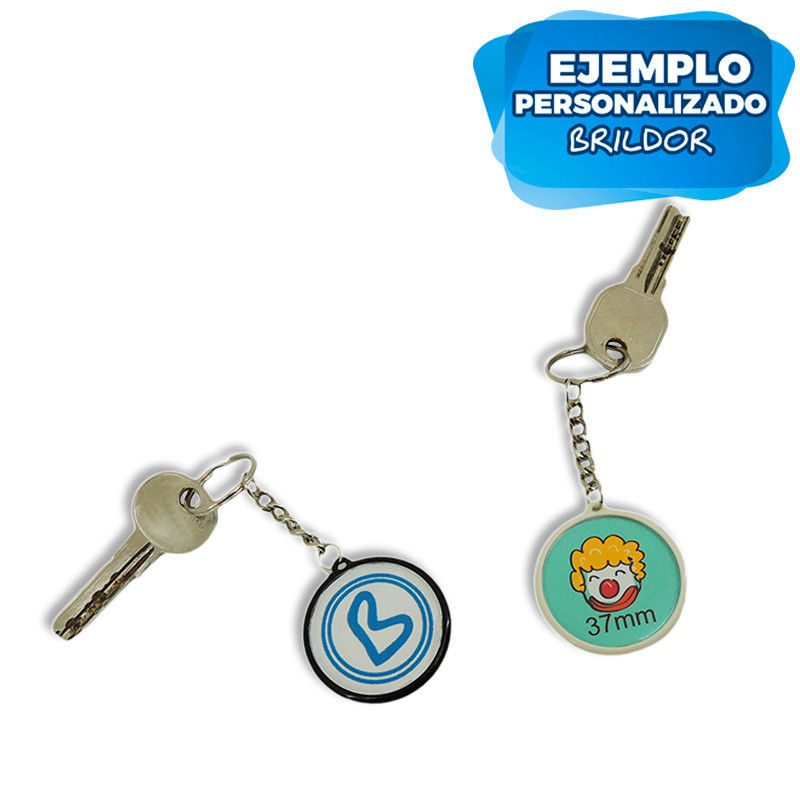 Llaveros personalizables de plástico redondo Ø37mm • Brildor