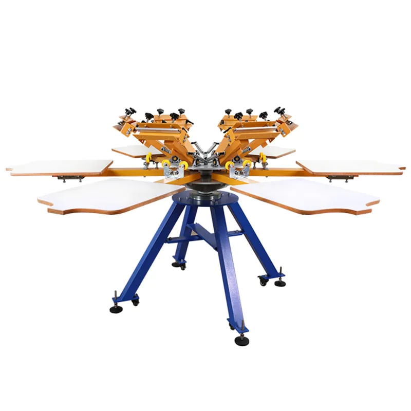 Máquina de serigrafía manual de 6 colores y 6 estaciones