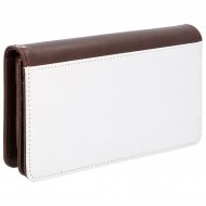 Sublimatable Wallet Coin Pouch Zip and Hand Strap Leatherette Brown 10x20 