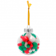 Bola para árbol de Navidad con relleno de pompones