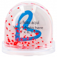 Photo Snow Globe - Red Hearts