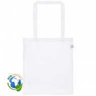 Tote bag pour sublimation en polyester recyclé blanc