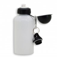 Botella para sublimación de aluminio blanco de 500ml con 2 tapones