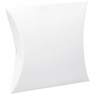 Caja almohada de cartón blanco