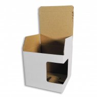 Caja de cartón blanca con ventana para taza