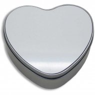 Caja de metal corazón con placa - Detalle sin sublimar