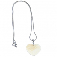 Colgante nacarado para sublimación con cadena corazón