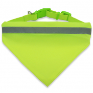 Collar para perro amarillo flúor con pañuelo y banda reflectante