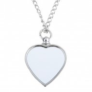 Collier commémoratif avec cendres en forme de coeur sublimable