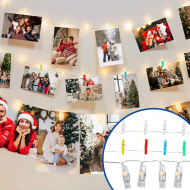 Guirnalda de luces con pinzas para fotos