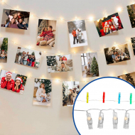 Guirnalda de luces con pinzas para fotos
