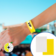 Hoja A4 plástica imprimible láser con 10 pulseras - Pack de 10 uds