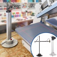 Punteros láser de sobremesa para alinear diseños con precisión antes de estampar.