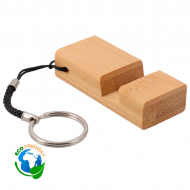 Porte-clés support téléphone en bambou - Lot de 5 unités