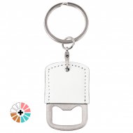 Sublimable Faux Leather Bottle Opener Keyrings