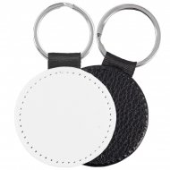 Llavero tela sublimable reverso polipiel negra