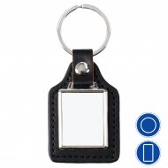 Porte-clés similicuir avec plaque métallique sublimable