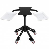 Table avec plateaux latéraux pour plaques de transfert