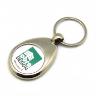 Llavero Metal ovalado con moneda carrito