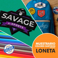 Muestrario de loneta impermeable efecto nylon