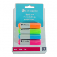 Pack bolígrafos fluorescentes 4 colores para plotters Silhouette