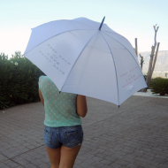 Paraguas con sistema antiviento blanco