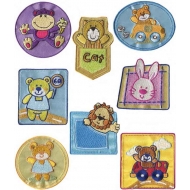 Parches bordados Animales infantiles Surtido 8 uds