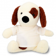 Chien en peluche avec taches avec t-shirt sublimable