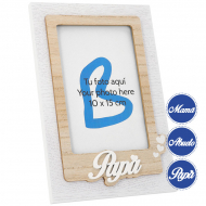 Wooden photo frame distressed Family series