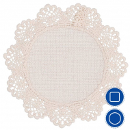 Posavasos lino sublimable con borde de crochet