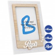 Wooden photo frame distressed Family series