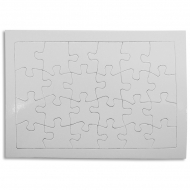 Puzzle de cartón para sublimación 24 piezas con marco - Detalle puzzle en blanco