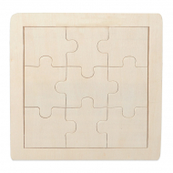 Natural Wood Jigsaw Puzzle for Engraving - 9 pieces