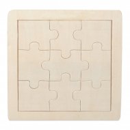 Puzzle de madera natural de 9 piezas