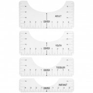 Set of 4 T-shirt Alignment Guide Rules