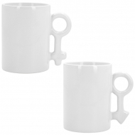 Lot de 2 mugs avec anse symbole masculin et féminin